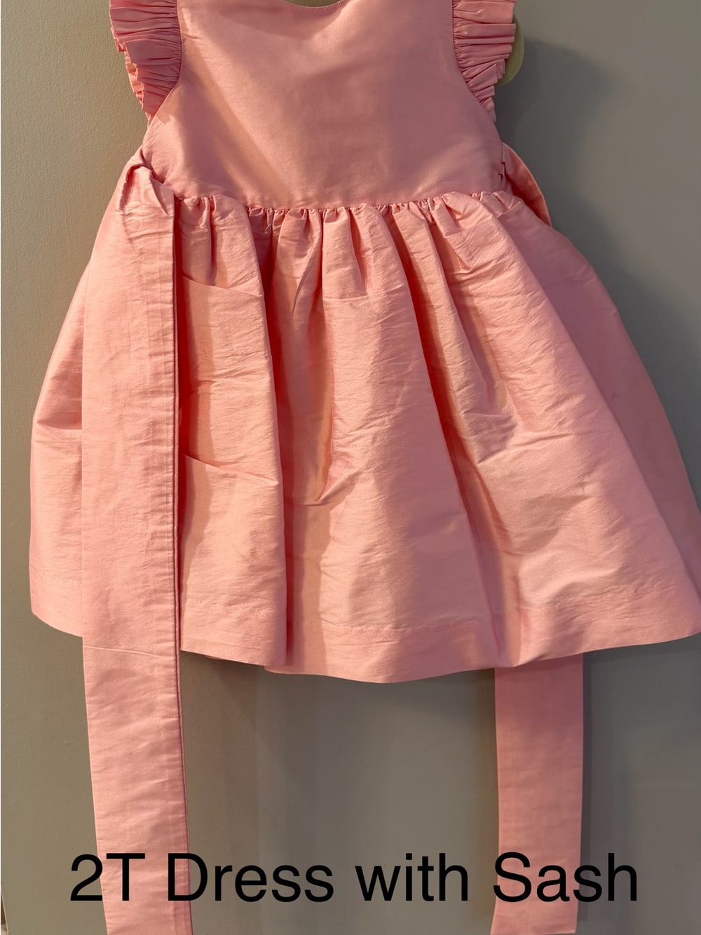 Girls' Formal Sash Dress in Light Pink - 2T